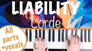 How to play LIABILITY  Lorde  Piano Part Tutorial Accompaniment with Singing [upl. by Alletsyrc882]