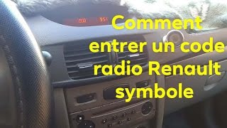 comment entrer un code radio Renault symbole [upl. by Rema]