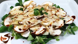 Insalata di funghi porcini soncino e scaglie di Parmigiano  Antipasti veloci [upl. by Luella]