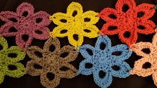 Crocheted Flower Motif Tutorial [upl. by Aivuy]