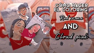 Cómo hacer el coloring red roses y cloud pink en iosDaye💐 coloring [upl. by Artemis]