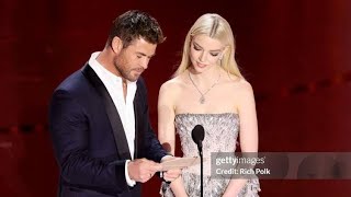 Anya TaylorJoy and Chris Hemsworth presenting the quotBest Animated Featurequot category at the Oscars [upl. by Sydney]