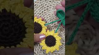 Girasoles a crochet 🌻 súper fácil de hacer tutorial crochet diy shorts [upl. by Forelli]