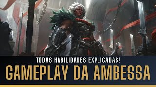 GAMEPLAY COMPLETO DA AMBESSA A NOVA CAMPEÃ DO LOL E TODAS HABILIDADES EXPLICADAS [upl. by Gorrian626]