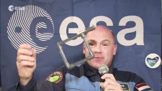 André Kuipers demonstrates the dependence on gravity for convective flow [upl. by Drescher720]