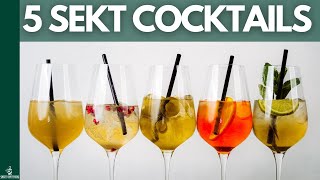 5 Sekt Cocktails die JEDER mag 🍾 Schnell  Einfach [upl. by Odelia416]