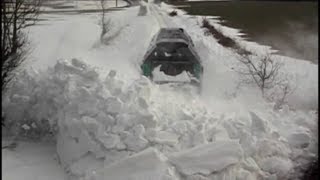 Train snow plowing in Normandy France [upl. by Gagne]