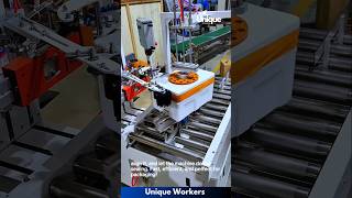 Semiautomatic carton edge sealing machine  The workers do their job perfectly  machine shorts [upl. by Oremar]