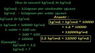 how to convert kgcm2 to kgm2  pressure converter [upl. by Ordep]