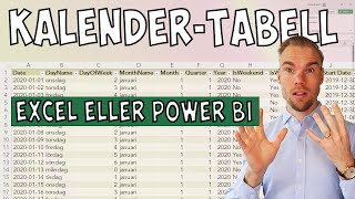 Excel  Den PERFEKTA kalendertabellen i Excel eller Power BI [upl. by Solitta]