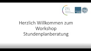 Workshop zur Stundenplanerstellung [upl. by Yearwood805]