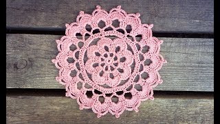 Crochet Flower Summer Haze Doily Tutorial Easy For Beginners [upl. by Levine679]