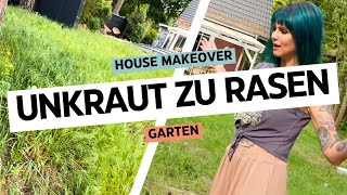 HOUSE MAKEOVER Das härteste Projekt vom Unkraut zum perfekten Rasen [upl. by Deedee437]