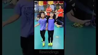 Backward Beats 👭 Twin Tots’ Rope Skipping Dance👯Reversed [upl. by Armington494]