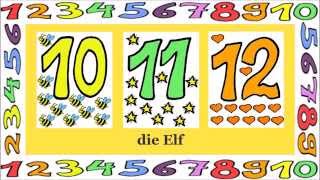 Deutsch lernen Zahlen 1  12 Spiel  game  jeu de Kim [upl. by Freud244]