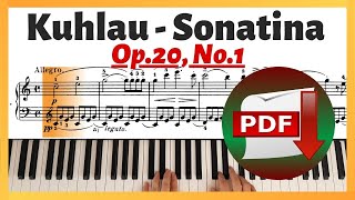 Kuhlau  Sonatina in C Major Opus 20 No 1  Piano Sheet Music  Piano Tutorial [upl. by Weigle295]