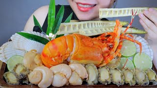 ASMR MÂM HẢI SẢN  SEAFOOD PALTTER LOBSTER  SCALLOP  ABALONE  PICKLE BAMBOO SHOOT LINHASMR [upl. by Neral]