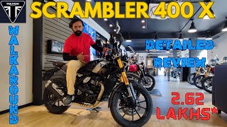 The Best Scrambler in India Triumph Scrambler 400 X Review  Full Walkaround [upl. by Yanej]