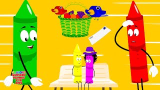 A Tisket A Tasket Wee Willie Winkie  More Kids Songs By Crayons Nursery Rhymes [upl. by Kauslick]