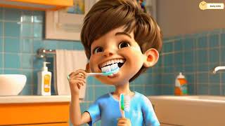 Brushing is super fun  Teeth brushing song for kids  cartoon animation [upl. by Osnofledi200]