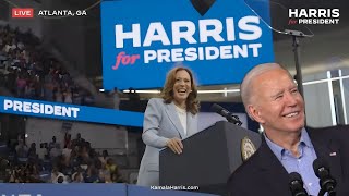 Harris Biden Rallies in Atlanta GA 2024 Juxtaposed ft Megan Thee Stallion [upl. by Anitra136]