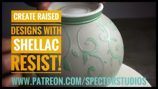 Learn To Decorate Your Pottery Using Shellac Resist  Pottery Demonstration [upl. by Vanhook]