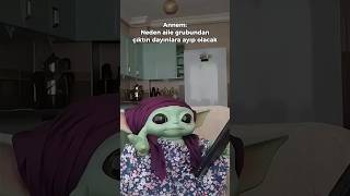 Baby Yoda aile grubundan çıkıyor 😂  Baby Yoda babyyoda [upl. by Ellened392]