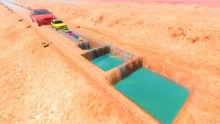 Big amp Small Cars vs Giant amp Square Giant Pit 😱😱😱  BeamNGdrive  Impala Beamng [upl. by Anwahsad317]