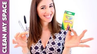 Cleaning Ink Marker amp Crayon Stains Back to School Cleaning Tips 33 Clean My Space [upl. by Idonah]