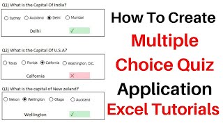 How To Create A Multiple Choice Quiz In Excel [upl. by Wyndham324]