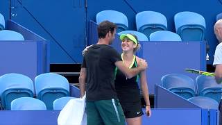 Roger Federer practice session  Mastercard Hopman Cup 2018 [upl. by Durkin]