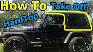 How to remove hardtop on Jeep Wrangler [upl. by Ziza]