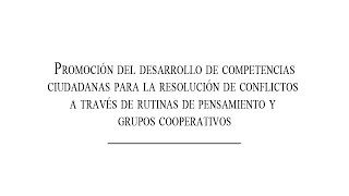 Competencias ciudadanas para la resolución de conflictos [upl. by Esinek]