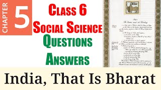 5 India That is Bharat Question Answer  Class 6 NCERT  Social Science [upl. by Ylsel733]