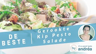 De lekkerste GEZONDE en MAKKELIJK te maken gerookte kip SALADE met pesto [upl. by Haseena142]