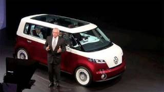 Volkswagen Microbus Bulli concept car debuts at the Geneva Auto Show [upl. by Darahs]