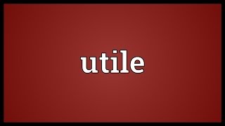 Utile Meaning [upl. by Nylhtac402]