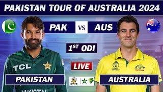 PAKISTAN vs AUSTRALIA 1ST ODI MATCH LIVE SCORES  PAK vs AUS LIVE MATCH [upl. by Nosro]