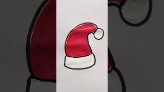 Santa Claus Hat Acrylic Painting For Kids hat santa painting trending shorts viralvideo [upl. by Teodora]