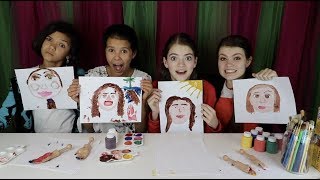 PAINTING PORTRAITS with tiny hands  ft Audrey and Jordan [upl. by Fulcher991]