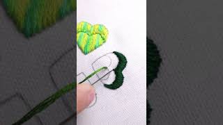 Four Leaf Clover Embroidery embroidery flowerembroidery embroiderydesign embroideryart bordado [upl. by Ellennod648]