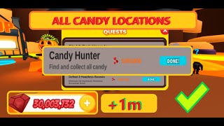 Finding all candies in Get Huge Simulator Halloween world Roblox [upl. by Ikkim574]