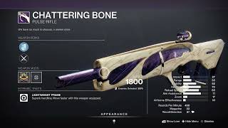 1 Minute God Rolls Chattering Bone [upl. by Kraft]