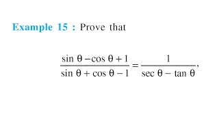 Sin theta  cos theta  1  sin theta  cos theta  1  1 sec theta  tan theta  10th ch8 ex15 [upl. by Ahar643]