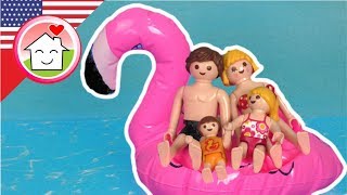 Playmobil english The Flamingo at the Swimming Lake  Hauser Family [upl. by Cooper]