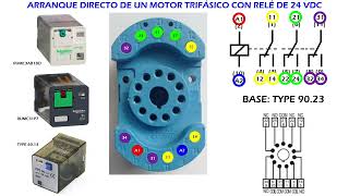 017 Arranque directo de un motor trifásico con relé de contactos de 24 VDC 11 pines [upl. by Yenmor99]