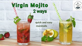 VIRGIN MOJITO RECIPE 2 WAYS no alcohol VIRGIN STRAWBERRY MOJITO  VIRGIN PASSIONFRUIT MOJITO [upl. by Acalia841]