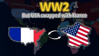 What If USA Swapped with France In WWII   HOI4  Timelapse [upl. by Ahsienyt]