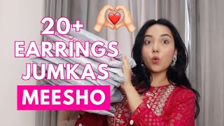 Super HUGE Meesho earrings Jhumkas Try on Haul 😍 Festive special 💖  Isha Vinod Jain [upl. by Aniloj]