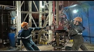 Trip Drill Pipe Rig Hole rig ad drilling oil tripping Floorman derrickman [upl. by Larimer661]